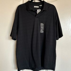 Ron Chereskin black windowpane polo shirt size large New with tags